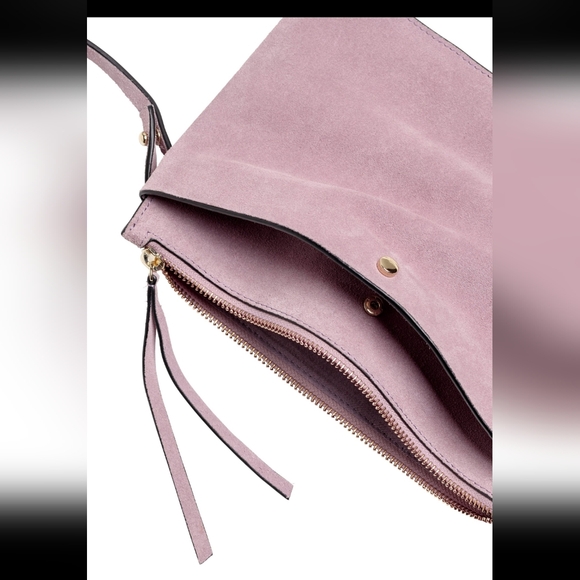 Vtg Real Suede H&M Premium line authentic Limited Ed lavender crossbody Purple - Picture 2 of 13